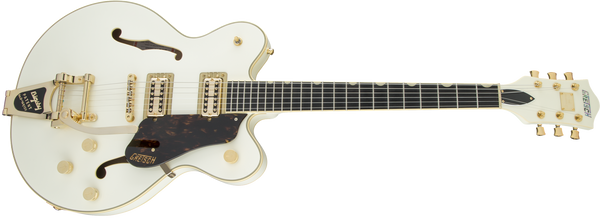 Gretsch G6609TG Players Edition Broadkaster Center Block Double-Cut with String-Thru Bigsby and Gold Hardware USA Full'Tron Pickups Vintage White