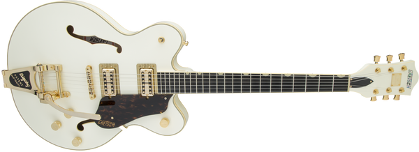 Gretsch G6609TG Players Edition Broadkaster Center Block Double-Cut with String-Thru Bigsby and Gold Hardware USA Full'Tron Pickups Vintage White