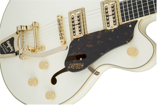 Gretsch G6609TG Players Edition Broadkaster Center Block Double-Cut with String-Thru Bigsby and Gold Hardware USA Full'Tron Pickups Vintage White