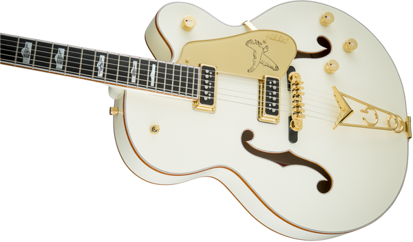 Gretsch G6136-55 Vintage Select Edition '55 Falcon Hollow Body with Cadillac Tailpiece - White Lacquer - Body Bass Side