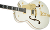 Gretsch G6136-55 Vintage Select Edition '55 Falcon Hollow Body with Cadillac Tailpiece - White Lacquer - Body Bass Side