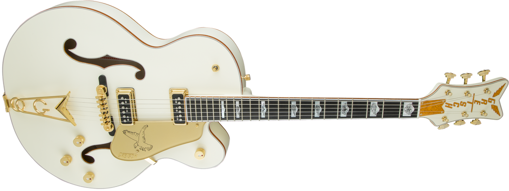 Gretsch G6136-55 Vintage Select Edition '55 Falcon Hollow Body with Cadillac Tailpiece - White Lacquer - Front Perspective