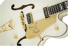 Gretsch G6136-55 Vintage Select Edition '55 Falcon Hollow Body with Cadillac Tailpiece - White Lacquer - Close Up
