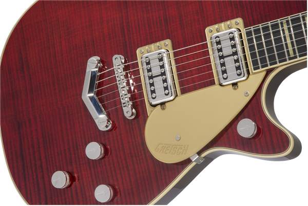 Gretsch G6228FM Players Edition Jet BT with V-Stoptail Flame Maple Ebony Fingerboard Crimson Stain