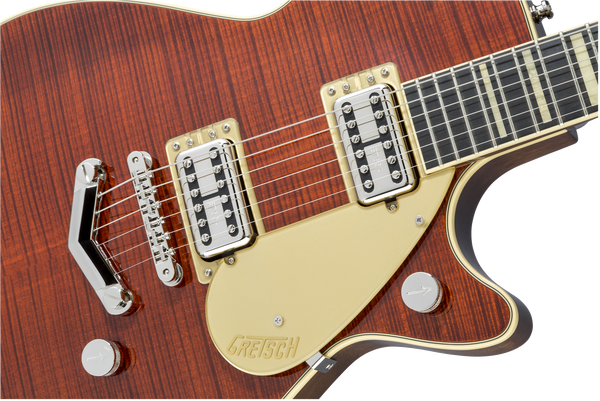 Gretsch G6228FM Players Edition Jet BT with V-Stoptail and Flame Maple Ebony Fingerboard Bourbon Stain
