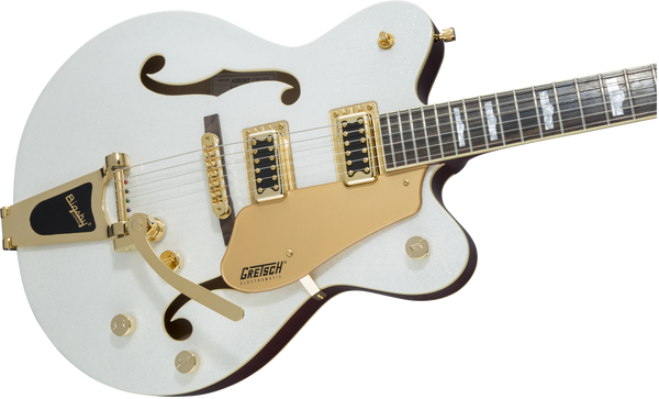 Gretsch G5422TG Electromatic Hollow Body Double-Cut with Bigsby Gold Hardware 2-Tone White Sparkle on Candy Apple Red