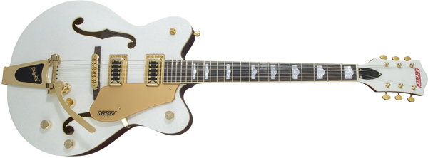 Gretsch G5422TG Electromatic Hollow Body Double-Cut with Bigsby Gold Hardware 2-Tone White Sparkle on Candy Apple Red