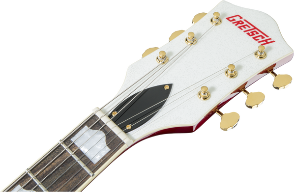 Gretsch G5422TG Electromatic Hollow Body Double-Cut with Bigsby Gold Hardware 2-Tone White Sparkle on Candy Apple Red