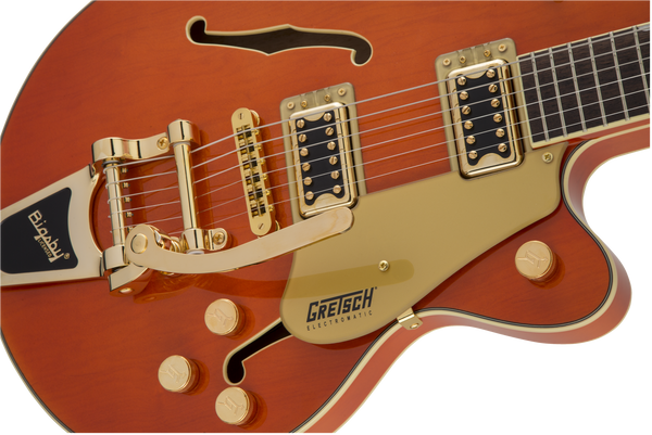 Gretsch G5655TG Electromatic Center Block Jr. Single-Cut with Bigsby and Gold Hardware Laurel Fingerboard Orange Stain