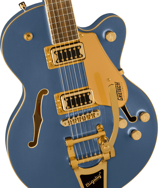 Gretsch G5655TG Electromatic Center Block Jr. Single-Cut with Bigsby and Gold Hardware Laurel Fingerboard Cerulean Smoke