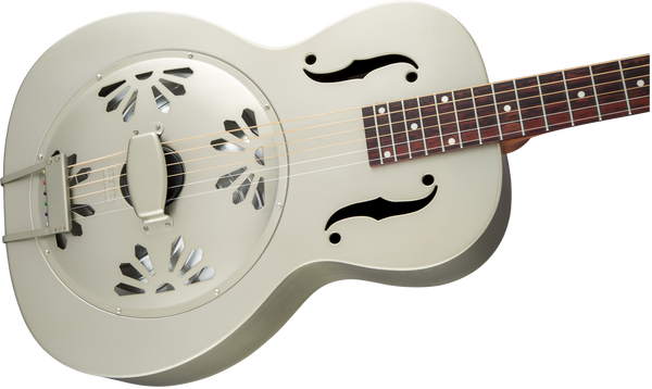 Gretsch G9201 Honey Dipper Round-Neck Brass Body Biscuit Cone Resonator Guitar Shed Roof Finish