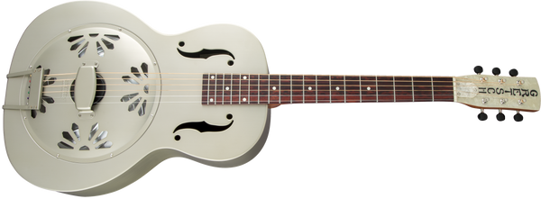 Gretsch G9201 Honey Dipper Round-Neck Brass Body Biscuit Cone Resonator Guitar Shed Roof Finish