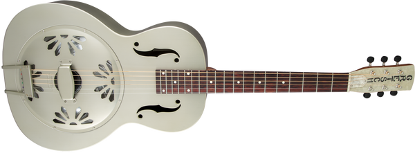 Gretsch G9201 Honey Dipper Round-Neck Brass Body Biscuit Cone Resonator Guitar Shed Roof Finish