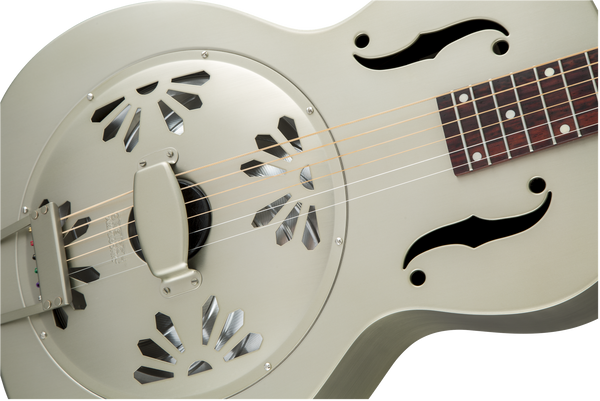 Gretsch G9201 Honey Dipper Round-Neck Brass Body Biscuit Cone Resonator Guitar Shed Roof Finish