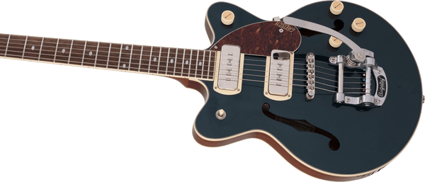 Gretsch G2655T-P90 Streamliner Center Block Jr. Double-Cut P90 with Bigsby Laurel Fingerboard Two-Tone Midnight Sapphire and Vintage Mahogany Stain