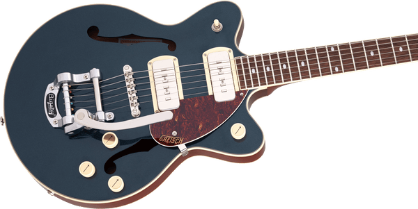 Gretsch G2655T-P90 Streamliner Center Block Jr. Double-Cut P90 with Bigsby Laurel Fingerboard Two-Tone Midnight Sapphire and Vintage Mahogany Stain
