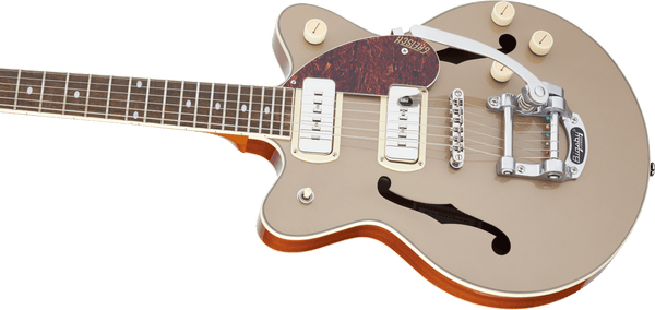 Gretsch G2655T-P90 Streamliner Center Block Jr. Double-Cut P90 with Bigsby Laurel Fingerboard Two-Tone Sahara Metallic and Vintage Mahogany Stain