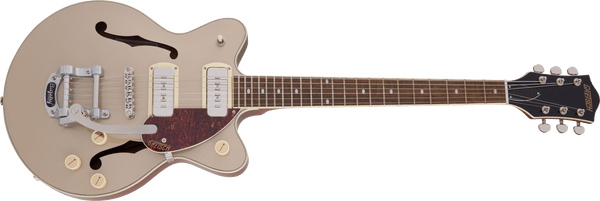 Gretsch G2655T-P90 Streamliner Center Block Jr. Double-Cut P90 with Bigsby Laurel Fingerboard Two-Tone Sahara Metallic and Vintage Mahogany Stain