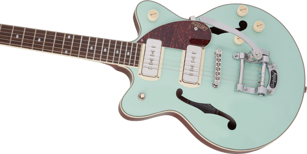 Gretsch G2655T-P90 Streamliner Center Block Jr. Double-Cut P90 with Bigsby Laurel Fingerboard Two-Tone Mint Metallic and Vintage Mahogany Stain