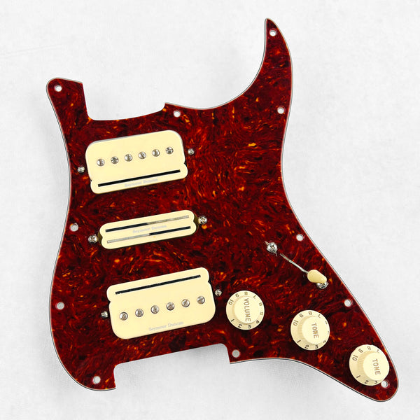 920D Pre-Wired Pickguard HSH Seymour Duncan P-Rails 2014 - Tortoise - 1