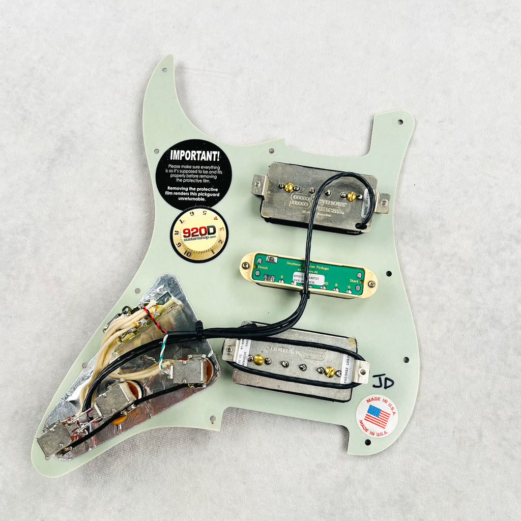 920D Pre-Wired Pickguard HSH Seymour Duncan P-Rails 2014 - Tortoise - 6