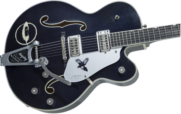 Gretsch G6136T-CSTRR Custom Shop Rich Robinson "Magpie" with Bigsby Ebony Fingerboard Raven's Breast Blue Relic