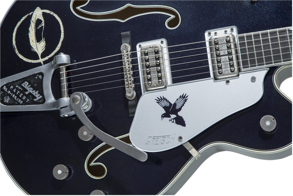 Gretsch G6136T-CSTRR Custom Shop Rich Robinson "Magpie" with Bigsby Ebony Fingerboard Raven's Breast Blue Relic