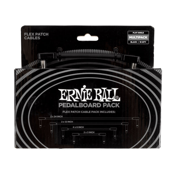 Ernie Ball Flex Patch Cables Pedalboard Multi-Pack P06462 - Black