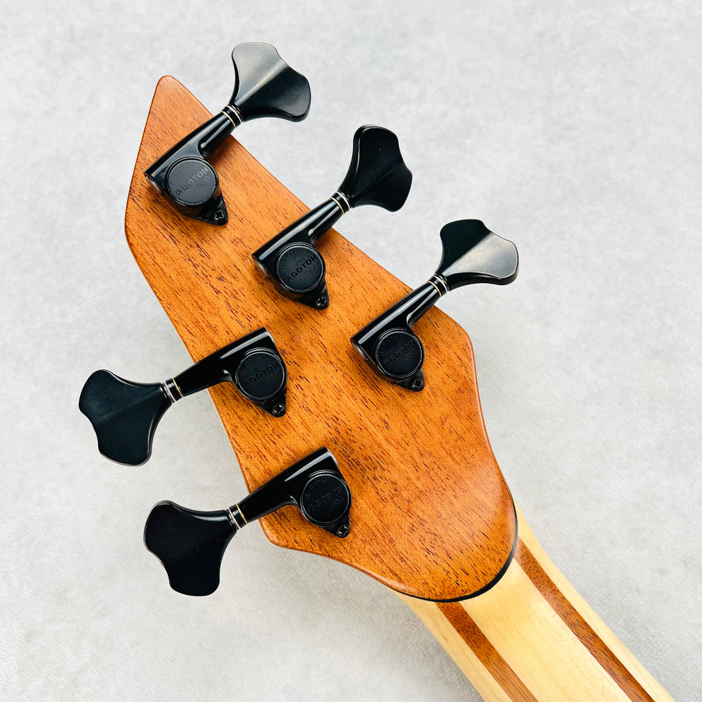 AC Guitars RetroB 5/34 ART Maple Burl NAMM 2025 5-String Bass - Satin Natural - 15