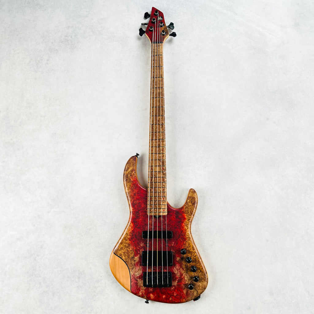AC Guitars RetroB 5/34 ART Maple Burl NAMM 2025 5-String Bass - Satin Natural - 2