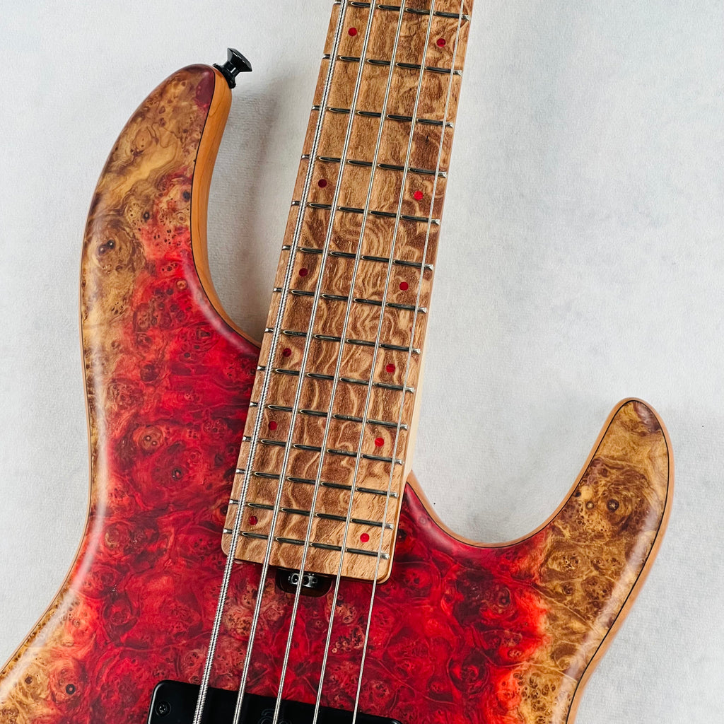 AC Guitars RetroB 5/34 ART Maple Burl NAMM 2025 5-String Bass - Satin Natural - 3