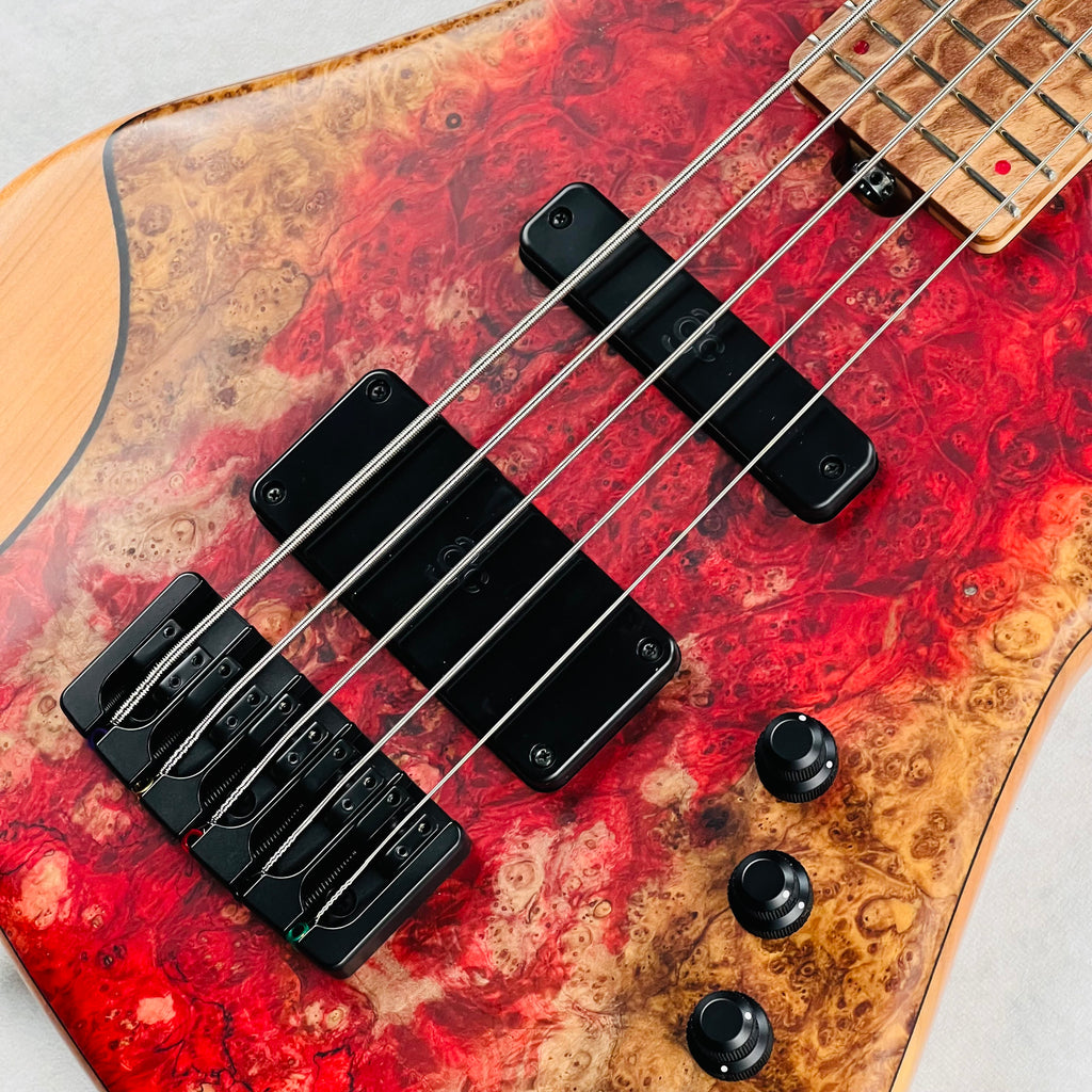 AC Guitars RetroB 5/34 ART Maple Burl NAMM 2025 5-String Bass - Satin Natural - 6