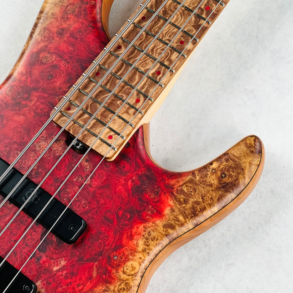 AC Guitars RetroB 5/34 ART Maple Burl NAMM 2025 5-String Bass - Satin Natural - 7