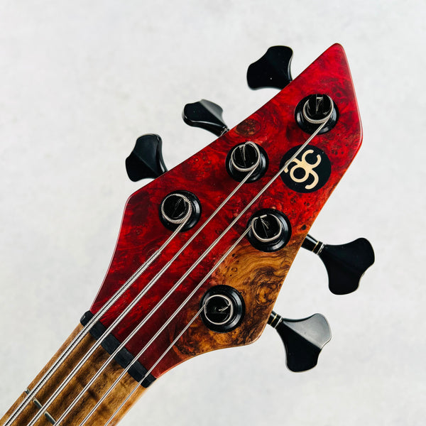 AC Guitars RetroB 5/34 ART Maple Burl NAMM 2025 5-String Bass - Satin Natural - 9