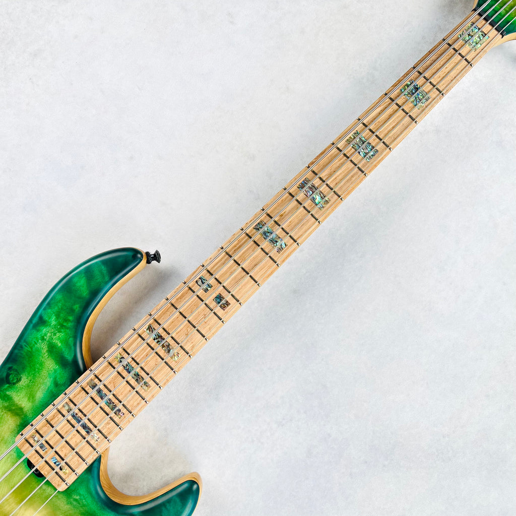 AC Guitars RetroB 5/35 Custom Figured Maple 5-String 2025 - Green Burst - 11