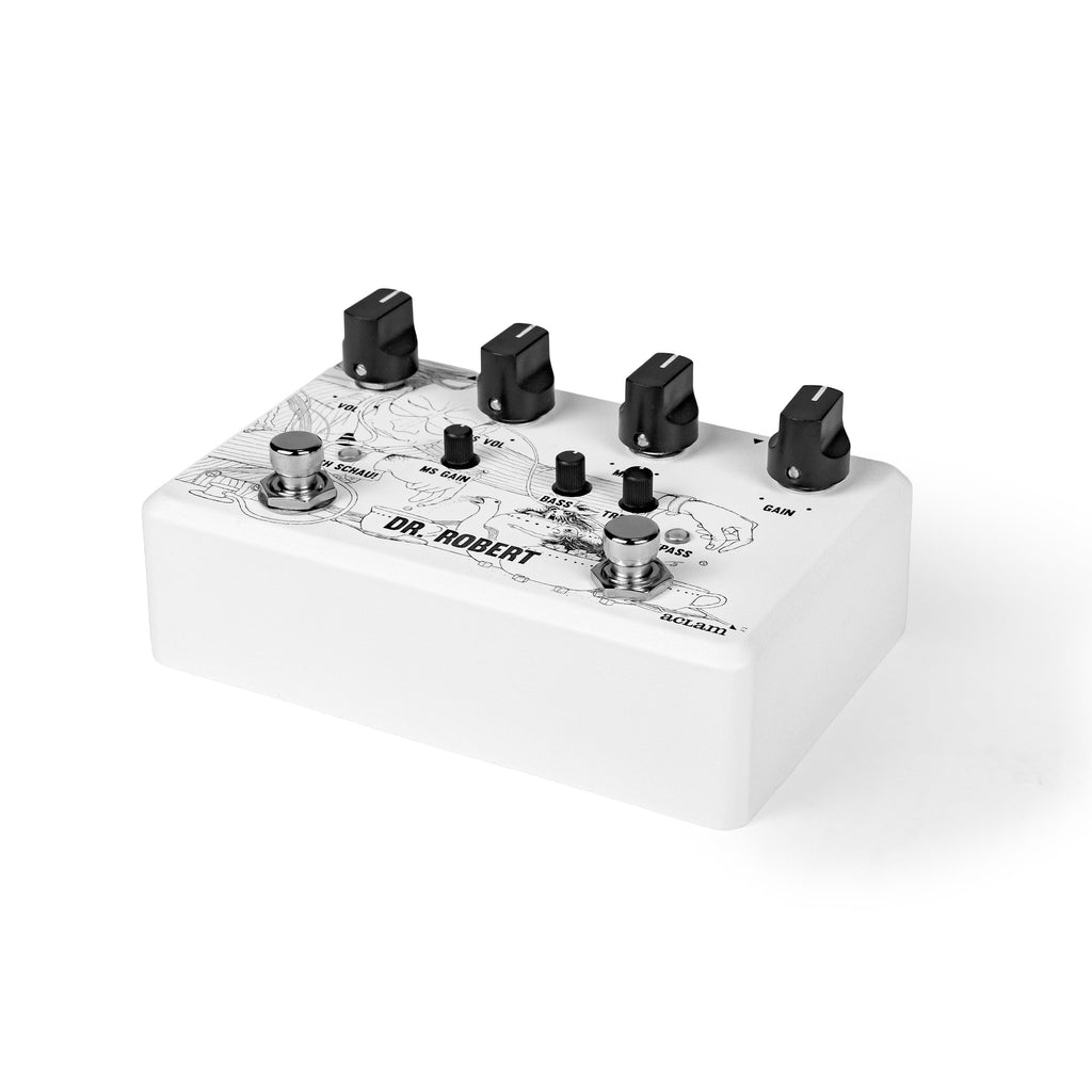 Aclam Dr. Robert Overdrive V3 Pedal - White - Perspective View
