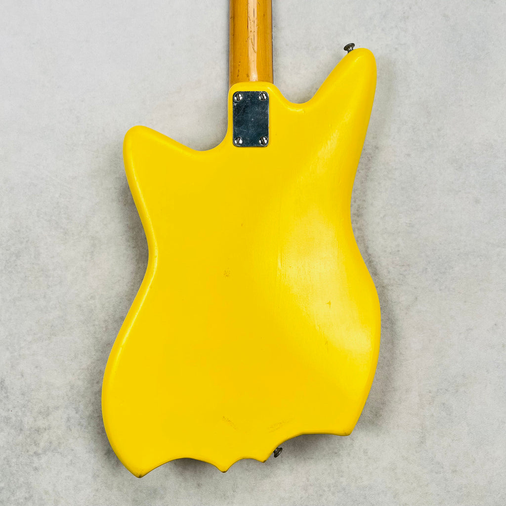 Vintage Batwing Electric Guitar Unbranded Made In Japan 1960s - Yellow - 9