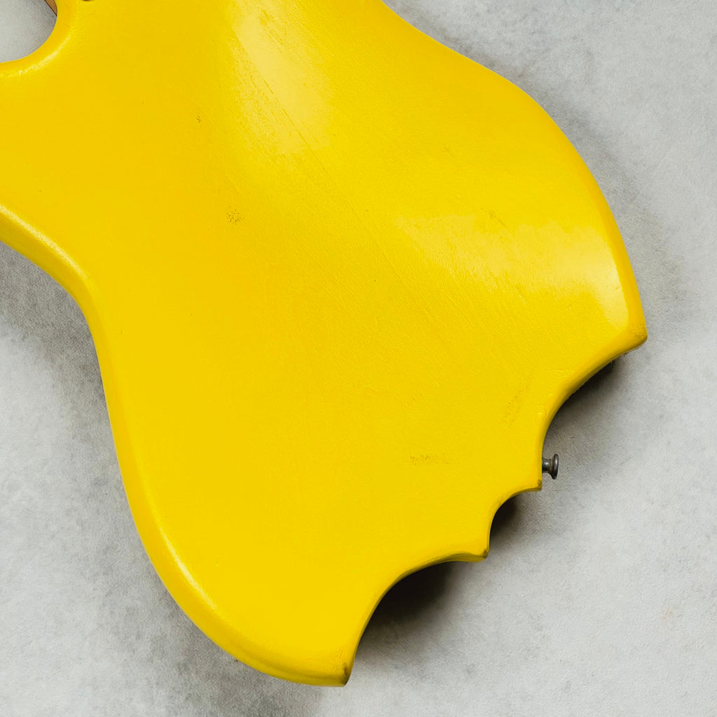 Vintage Batwing Electric Guitar Unbranded Made In Japan 1960s - Yellow - 11