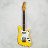 Vintage Batwing Electric Guitar Unbranded Made In Japan 1960s - Yellow - 2