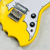 Vintage Batwing Electric Guitar Unbranded Made In Japan 1960s - Yellow - 5