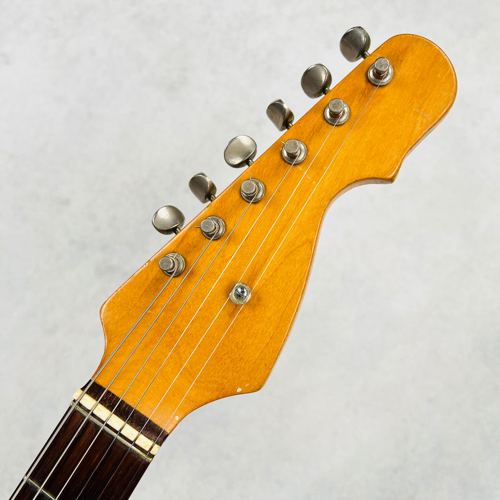 Vintage Batwing Electric Guitar Unbranded Made In Japan 1960s - Yellow - 8