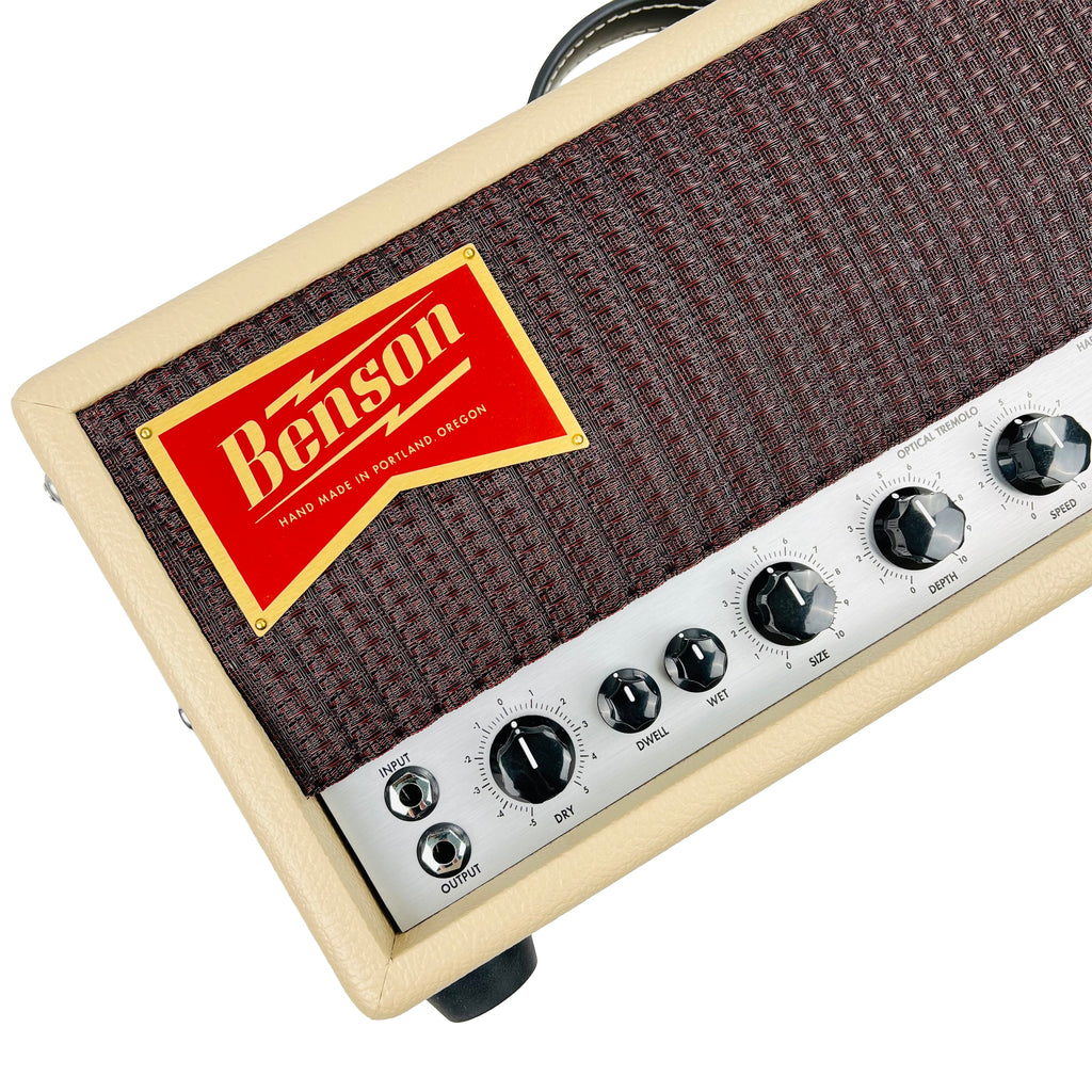 Benson Tall Bird Plus Tube Driven Spring Reverb & Optical Tremolo - Blonde with Purple Grille - 2