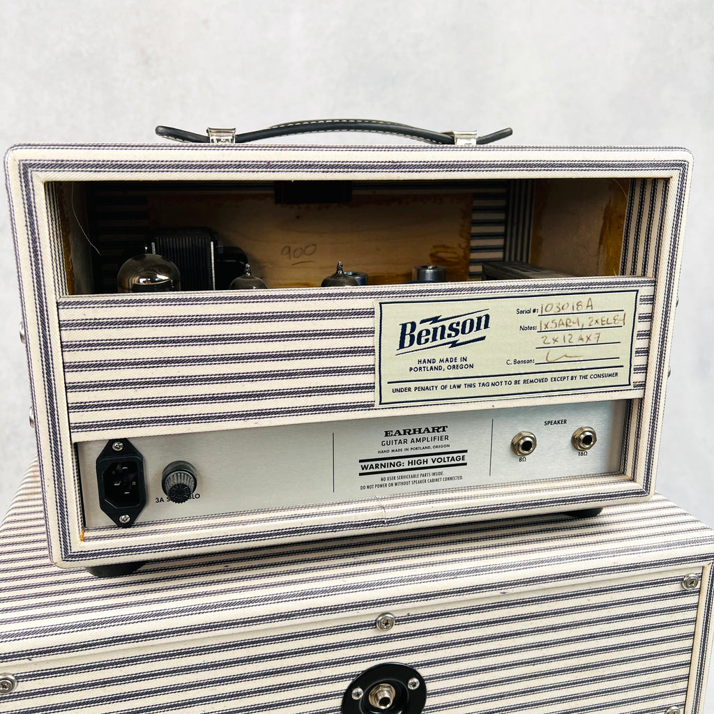 Benson Earhart Head & 1x12" Cabinet Guitar Amplifier Stack 2018 - Stripes & Oxblood - 10