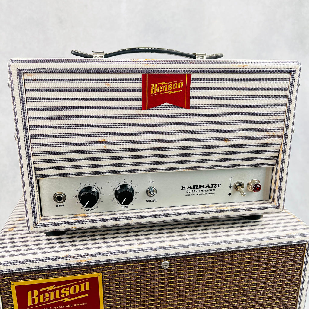 Benson Earhart Head & 1x12" Cabinet Guitar Amplifier Stack 2018 - Stripes & Oxblood - 2