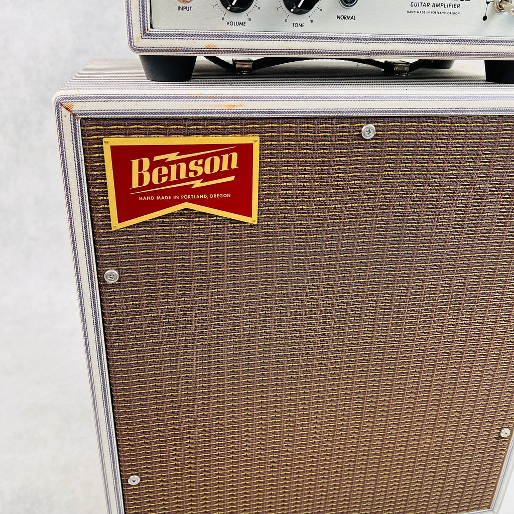 Benson Earhart Head & 1x12" Cabinet Guitar Amplifier Stack 2018 - Stripes & Oxblood - 3