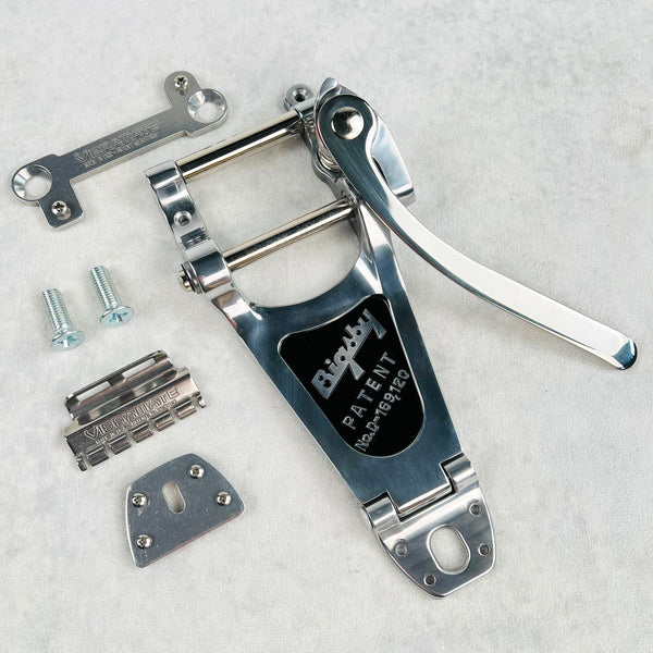 Bigsby B7 Vibrato Tailpiece with Vibramate V7-LP Adapter & Spoiler - Polish Aluminum - 1