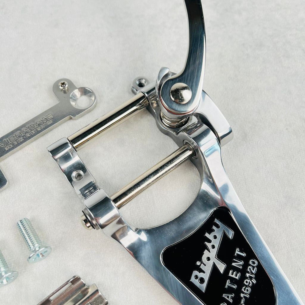 Bigsby B7 Vibrato Tailpiece with Vibramate V7-LP Adapter & Spoiler - Polish Aluminum - 5