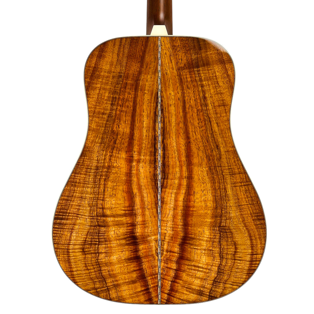 Circle Strings Dreadnought Model Figured Koa Acoustic with Trey Specs - Natural - 11