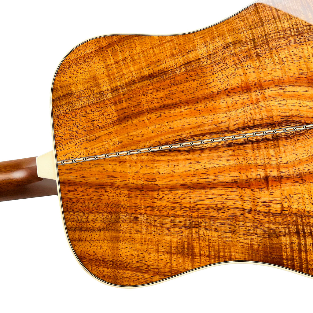 Circle Strings Dreadnought Model Figured Koa Acoustic with Trey Specs - Natural - 16