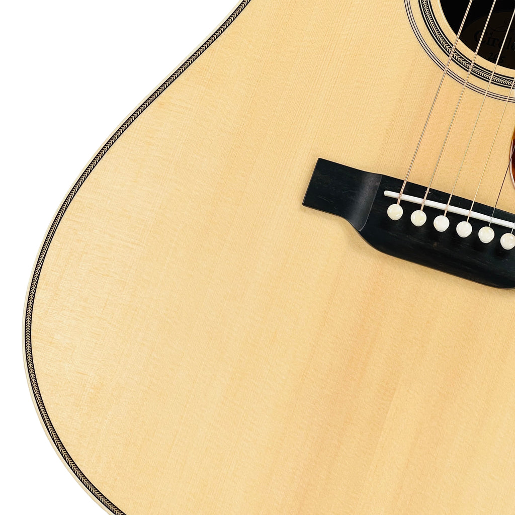 Circle Strings Dreadnought Model Figured Koa Acoustic with Trey Specs - Natural - 4